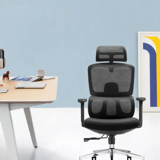 Sedia da ufficio girevole ergonomica dal design conveniente in rete con doppio schienale